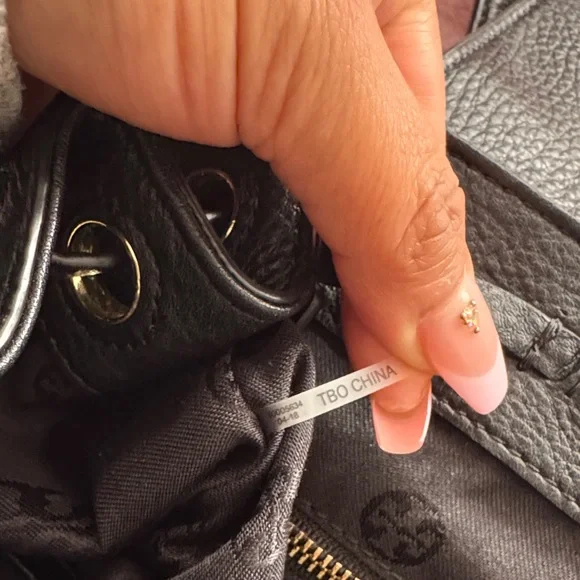 Tory Burch Black Leather Backpack with Gold Accents - Picture 10 of 12